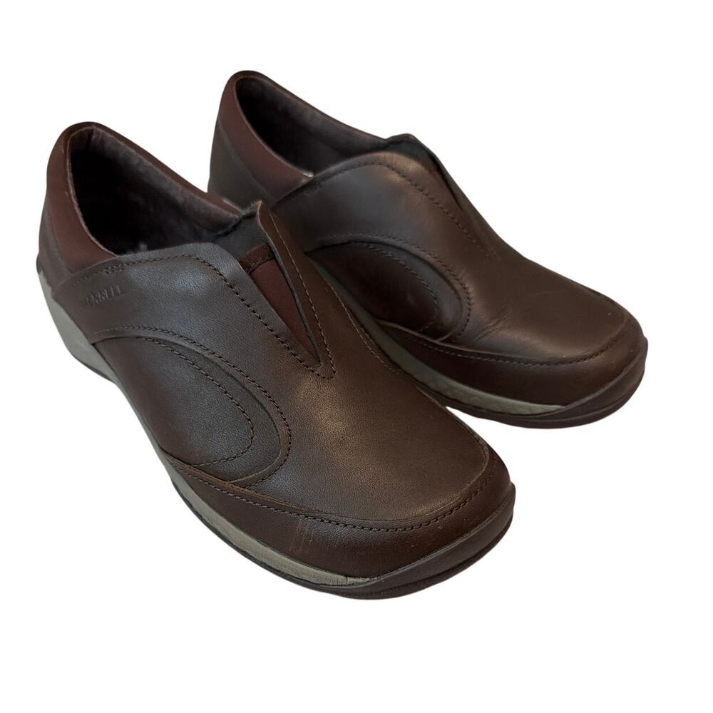 Merrell Women’s Encore Q2 Moc Espresso Brown Leather Slip On Loafers Size 7.0